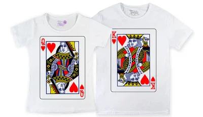 Прикольные футболки: Парные - Карты Дама и Король